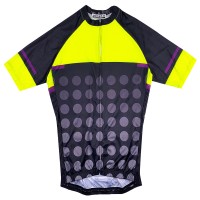 Manufacture of fluorescent yellow short-sleeved cycling shirts Designing moisture wicking stretch cycling shirts Cycling shirt manufacturers SKCSCP016 45 degree